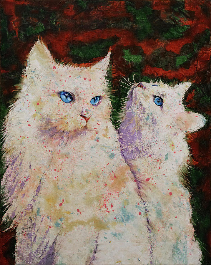 White Cats Painting by Michael Creese