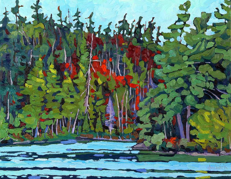 White Cedar Shore Painting by Phil Chadwick