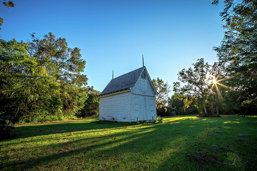 White Chapel Building At Sunset On Wooded Plantation Photograph by Alex Grichenko
