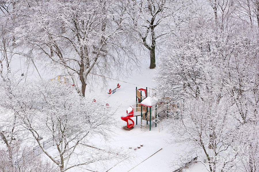 White Christmas Red Playhouse Photograph by Charline Xia