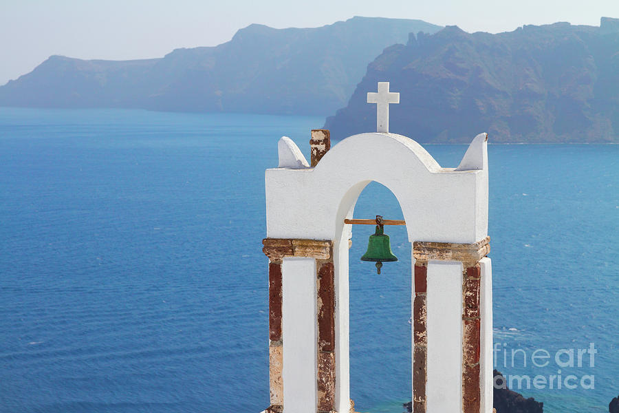 White Church Belfrie on Santorini Photograph by Anastasy Yarmolovich