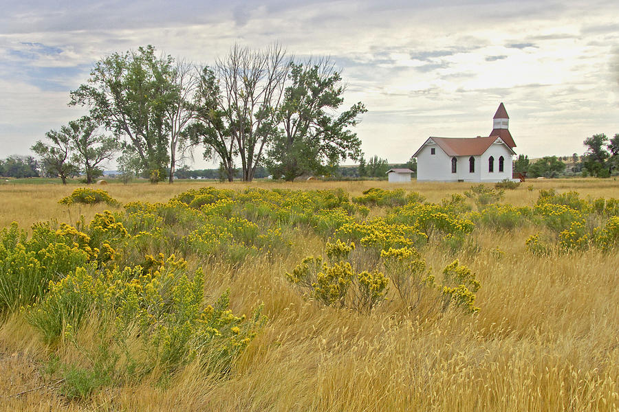 White Church in Montana Photograph by James Steele