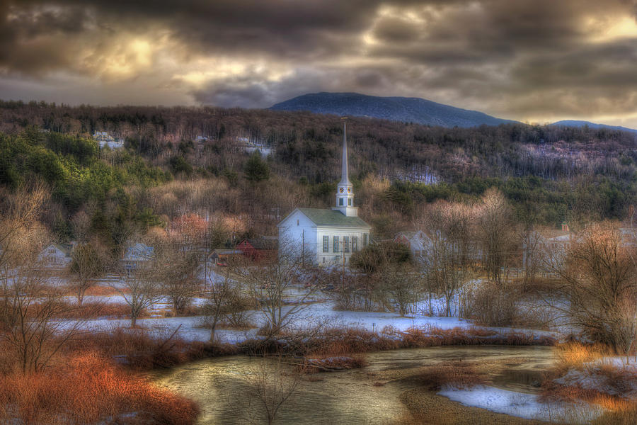 White Church in Vermont Photograph by Joann Vitali