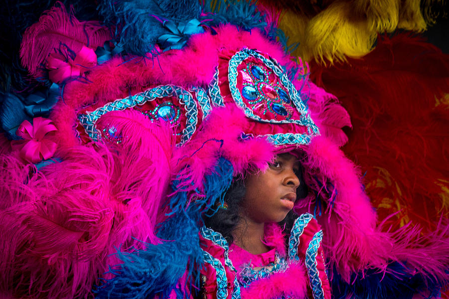 New Orleans Photograph - White Cloud Hunters Mardi Gras Indians 2 by Terry Finegan