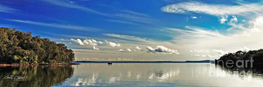 White Cloud Reflections Landscape. Exclusive Original  Photo Art. Photograph by Geoff Childs