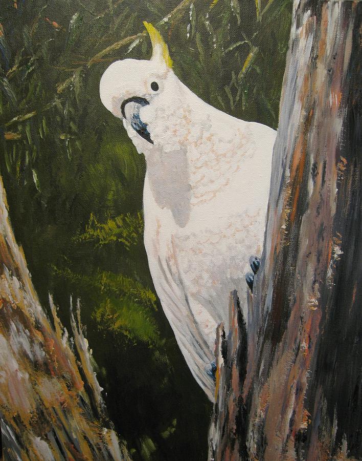 white cockatoo painting