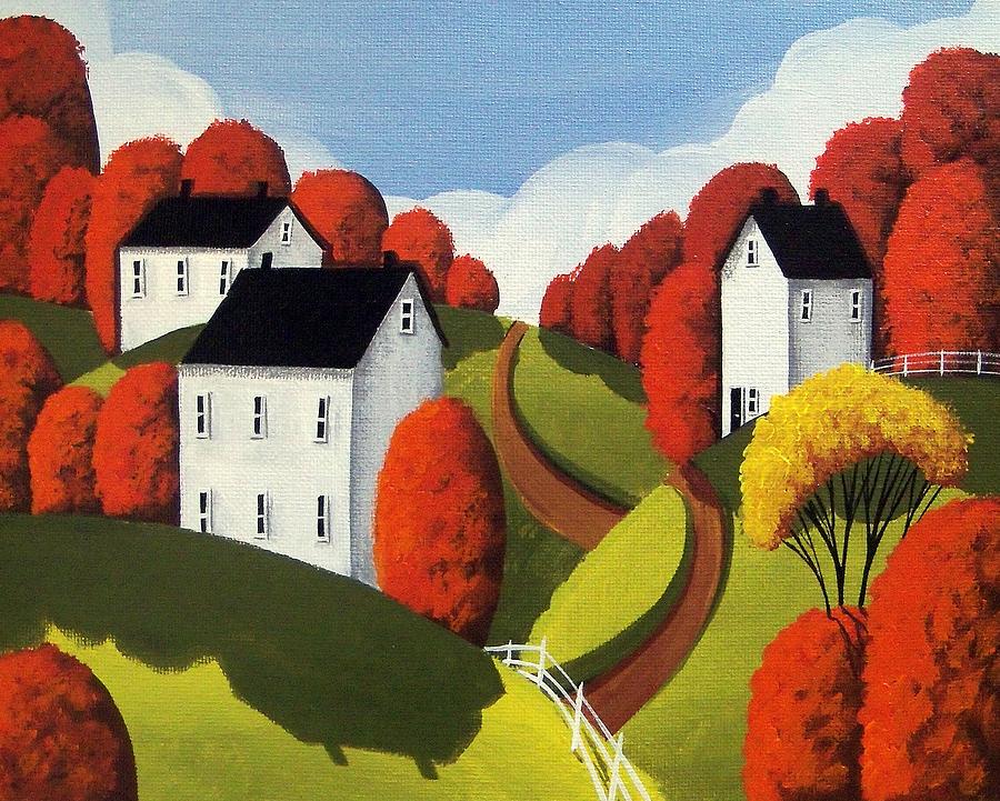 White Cottages Painting by Debbie Criswell