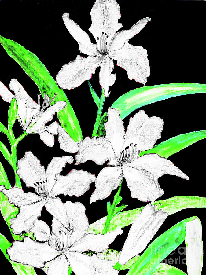 White daily lilies Painting by Irina Afonskaya