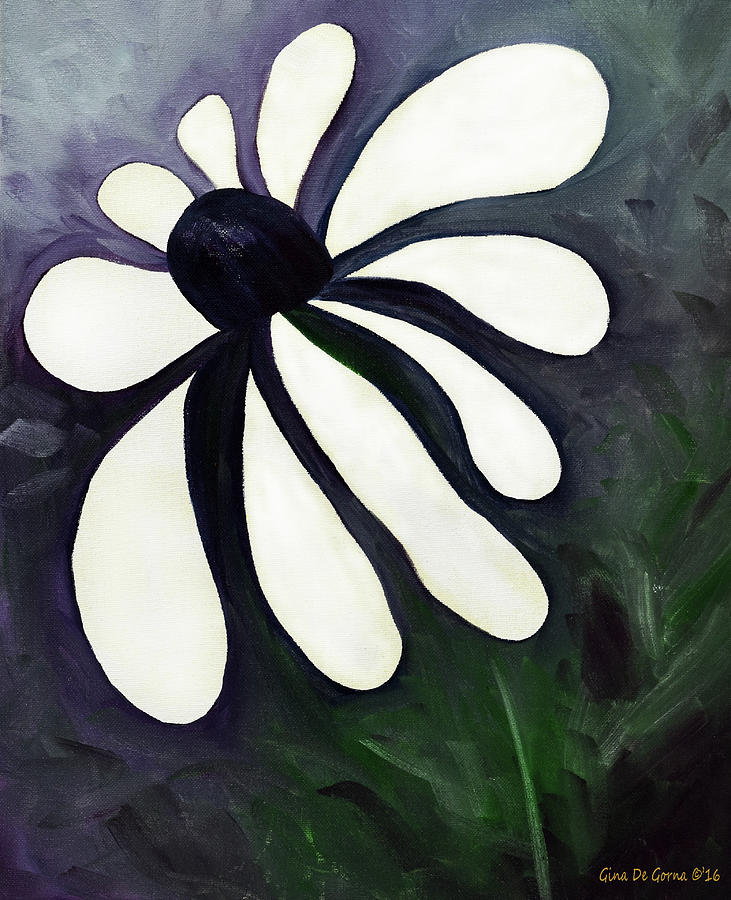 White Daisy Painting by Gina De Gorna