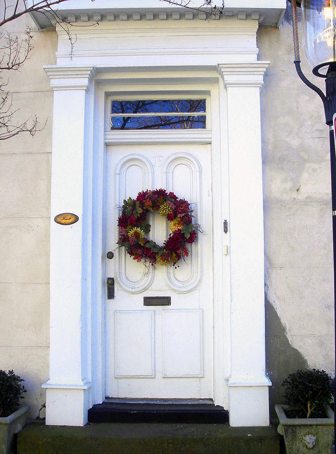 Sc Photograph - White Door in Charleston SC by Susanne Van Hulst