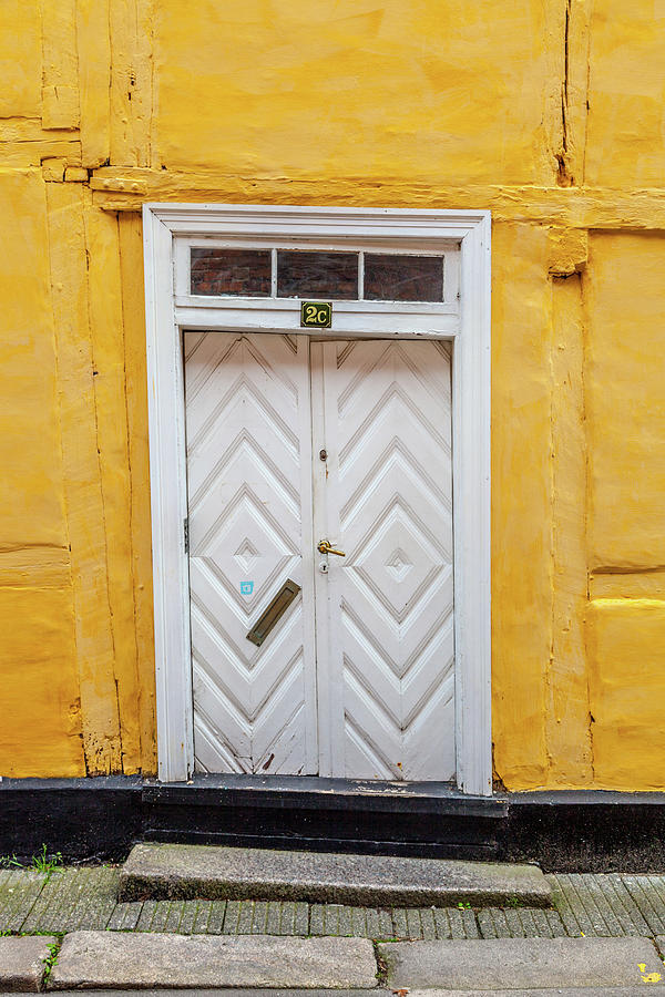 White Door Yellow Building Photograph by W Chris Fooshee
