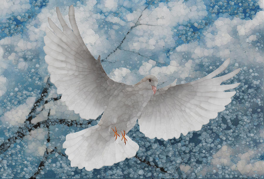 White Dove-Flight Series Painting by Jack Zulli