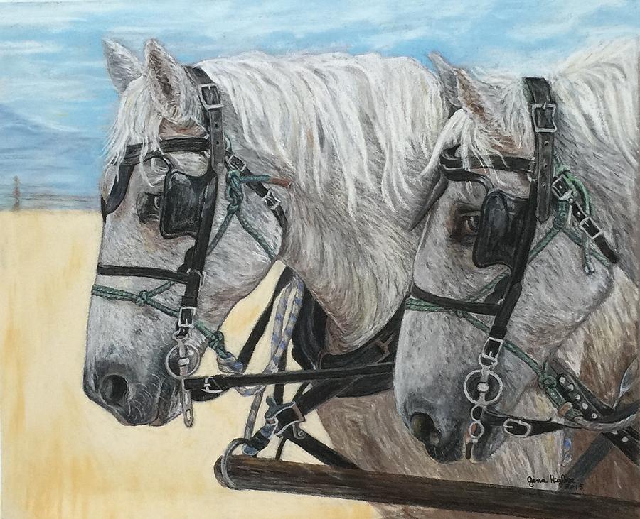 Horse Painting - White Draft by Gina Higbee