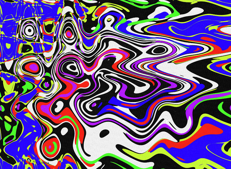 White Elephant Color Abstract Digital Art by Tom Janca