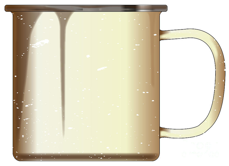Cup Digital Art - White Enamel Mug by Bigalbaloo Stock