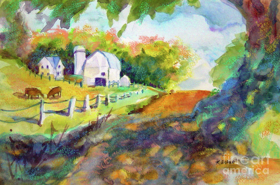 White Farmyard 2004 Painting by Kathy Braud