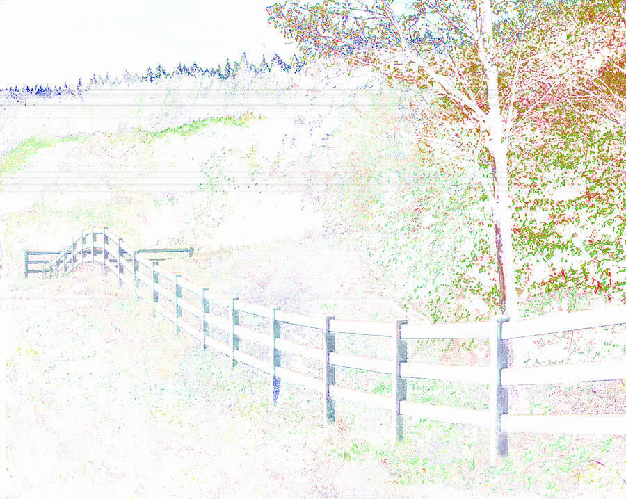 Fence Digital Art - White Fence by David Strong