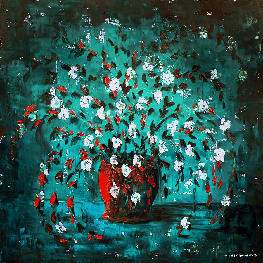 White Flowers 2 Painting by Gina De Gorna