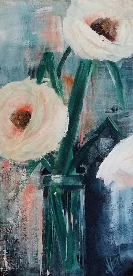 Still Life Painting - White Flowers by Almeta Lennon