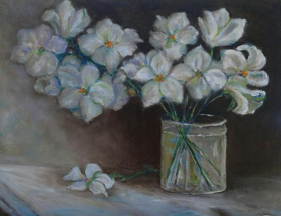 Refinement Stuepige efterfølger White Flowers in Vase Painting by Ruth Mabee - Fine Art America