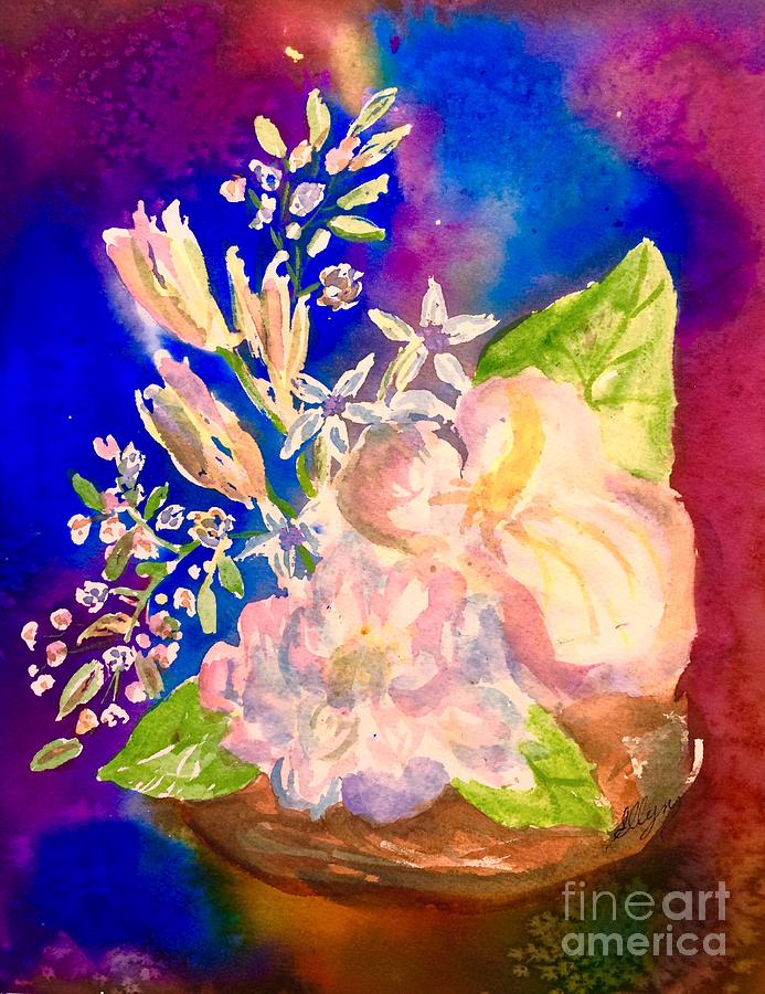 White Flowers Still life  Painting by Ellen Levinson