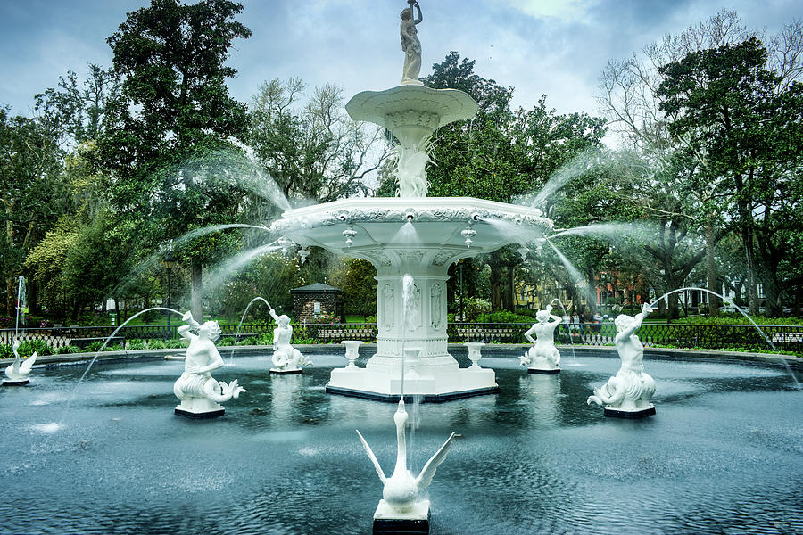 White Fountain Photograph by Douglas Barnett