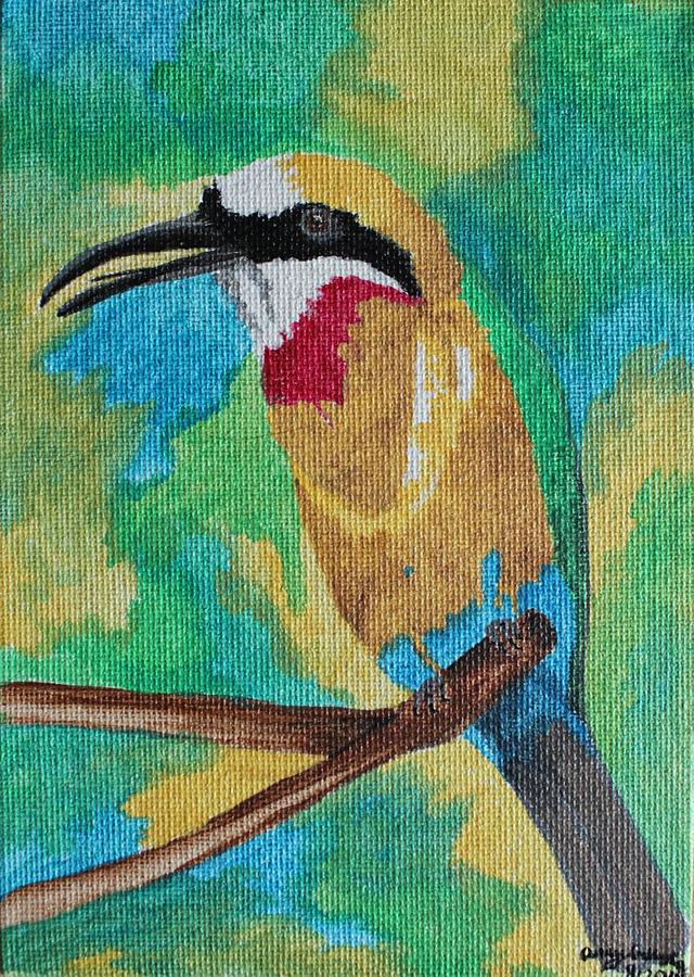 White-Fronted Bee-Eater  Painting by Amy Gallagher