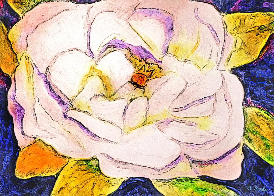 White Gardenia Painting by Anne Sands