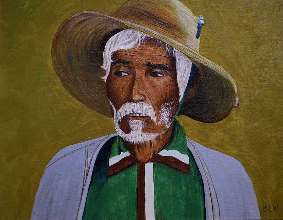 White Haired Man - 2D Painting by Brian Wallace