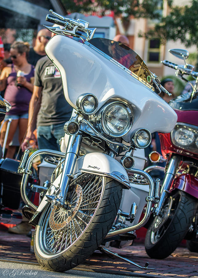 White Harley - Lone Star Rally 2017 Photograph by George Rockett - Fine ...