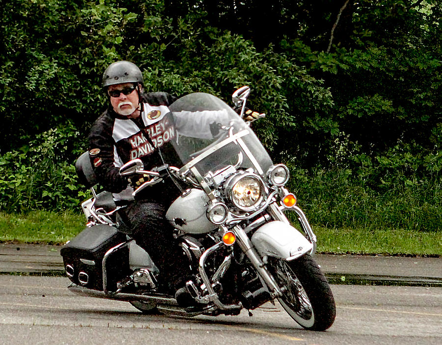 White Harley Right Photograph by Jeff Kurtz