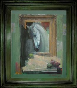 Artist Painting - White Horse by Boro Ivetic Artist Painting - White Horse by Boro Ivetic