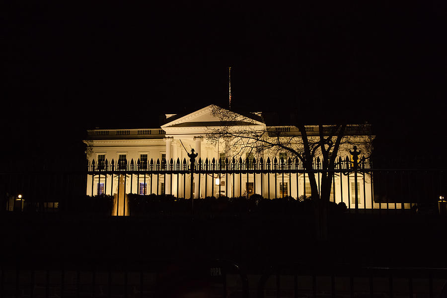 White House at Night Photograph by Erin Cadigan