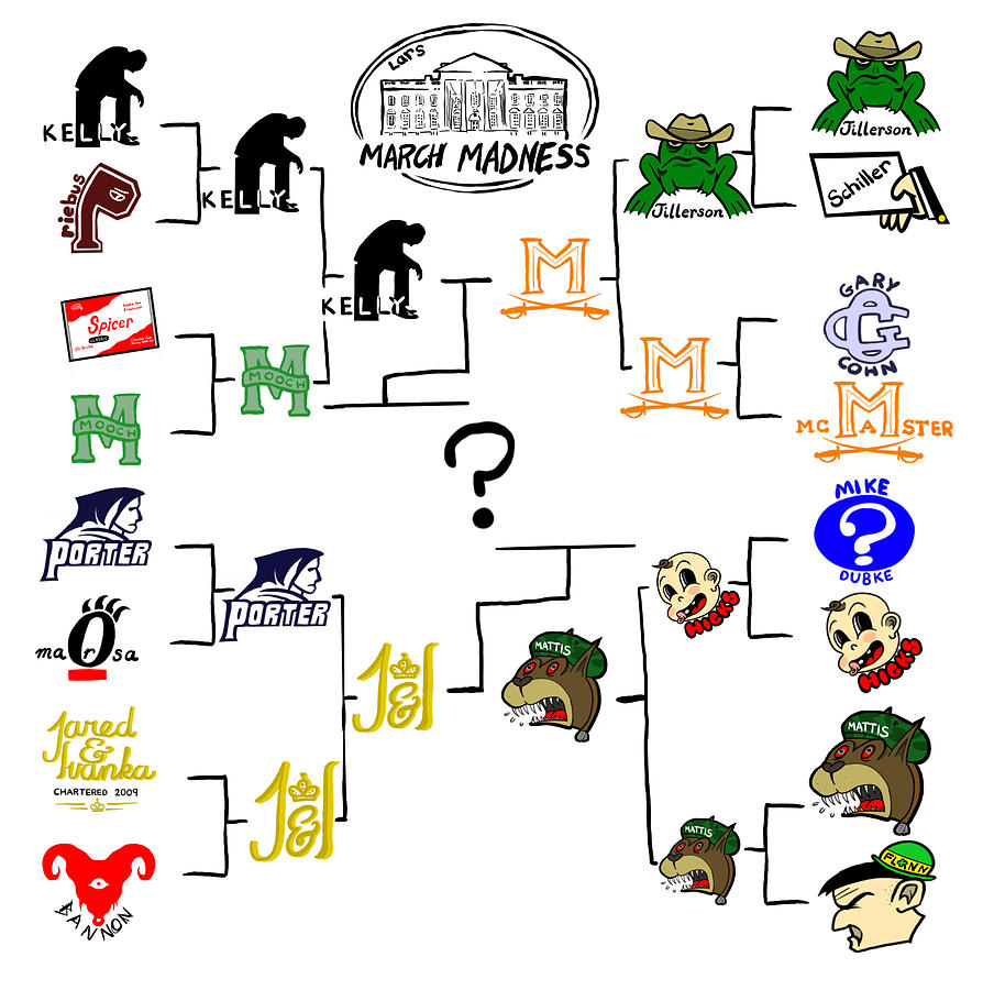 White House March Madness Drawing by Lars Kenseth