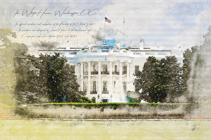 White House Washington Painting by Raceman Decker - Fine Art America