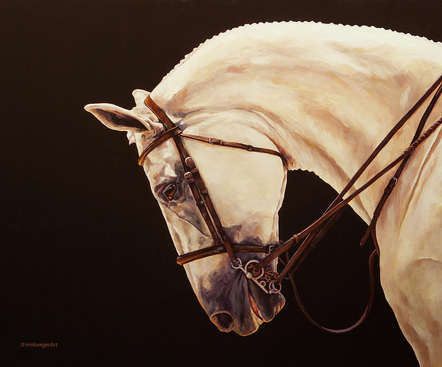 White Hunter Painting by Joan Frimberger