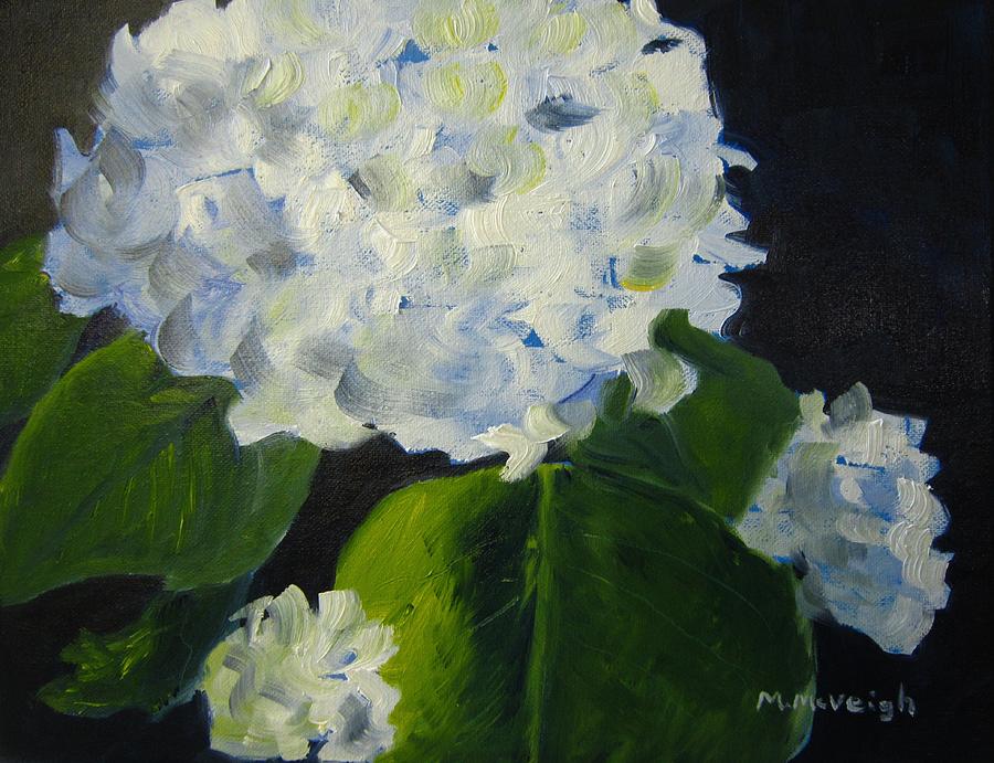 white hydrangea painting