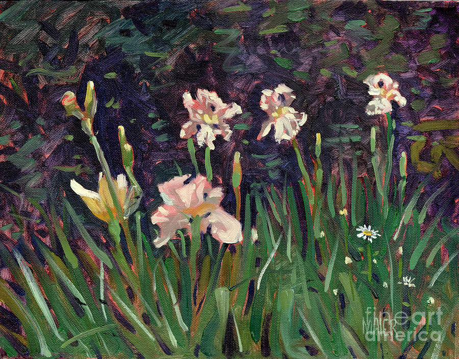 White Irises Painting by Donald Maier