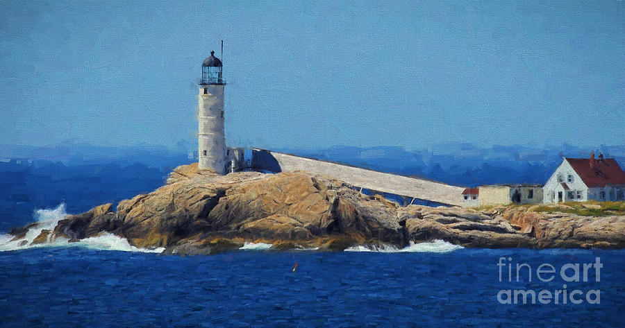 White Island Lighthouse Painting by Mim White