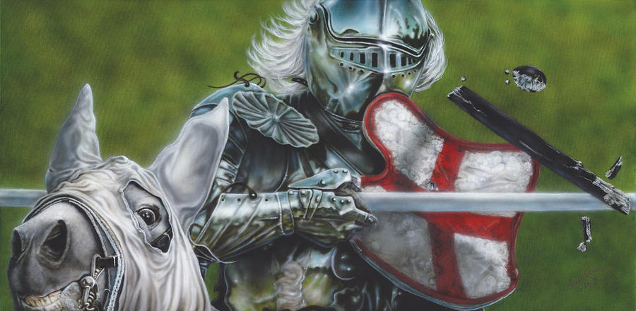 White Knight Painting by Wayne Pruse