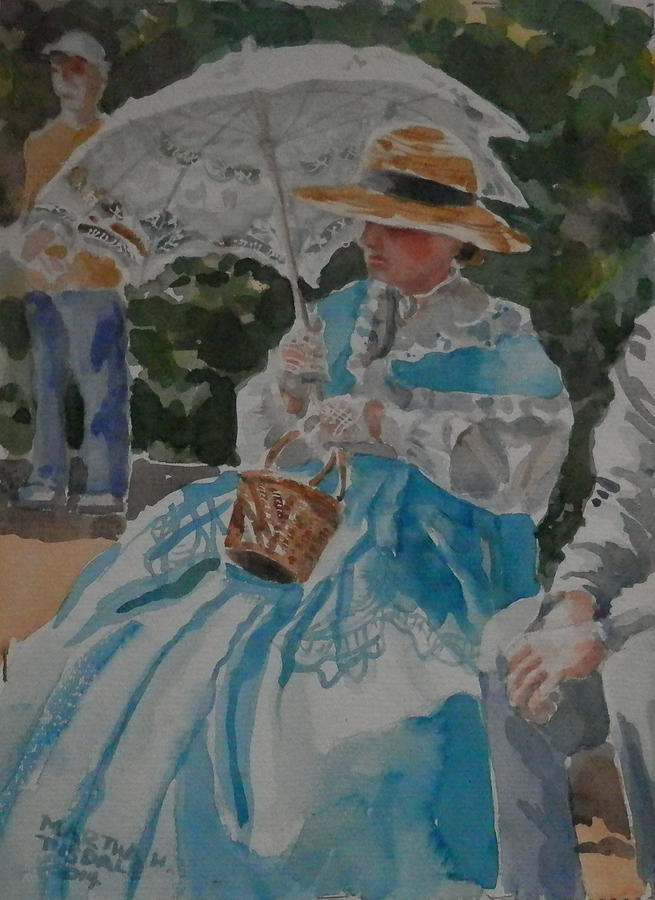 White Lace Parasol Painting by Martha Tisdale