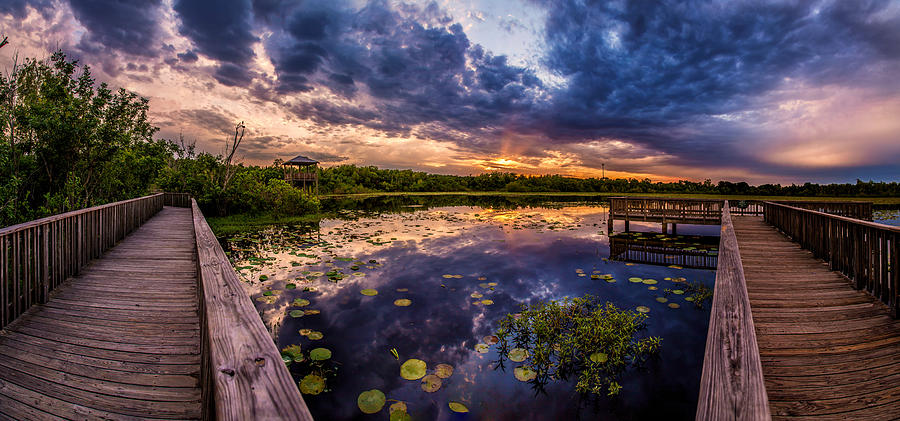 White Lake Sunset Panorama Rework Photograph