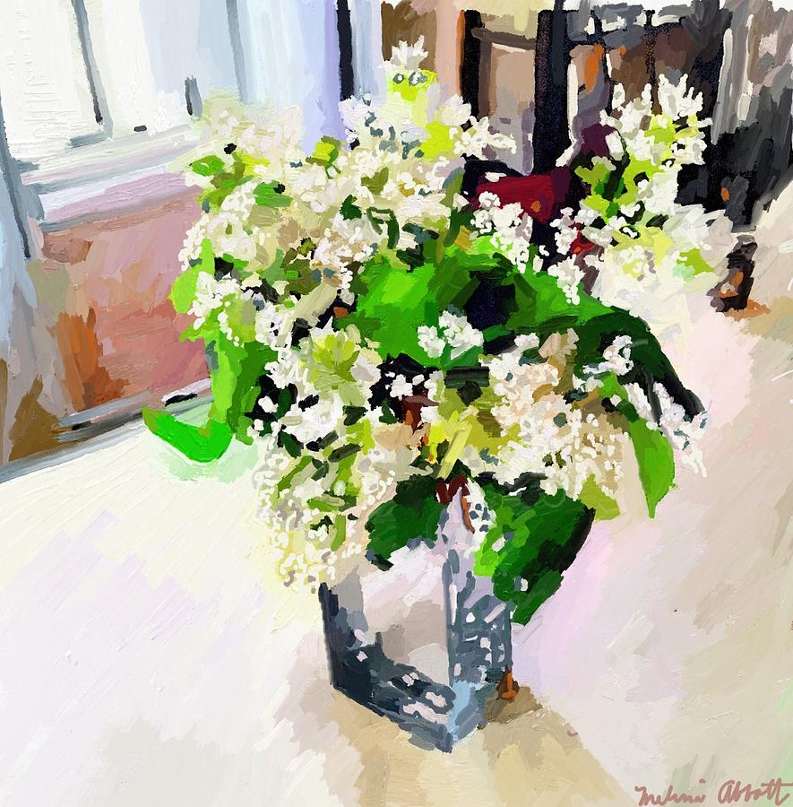 White Lilacs Painting by Melissa Abbott