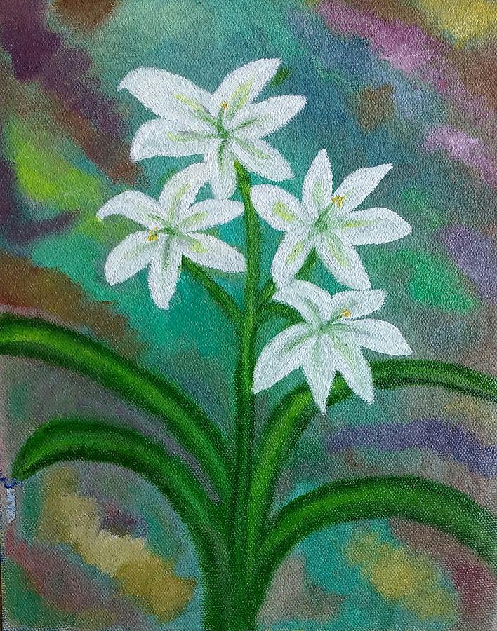 Nature Painting - White Lilies by Suma GV