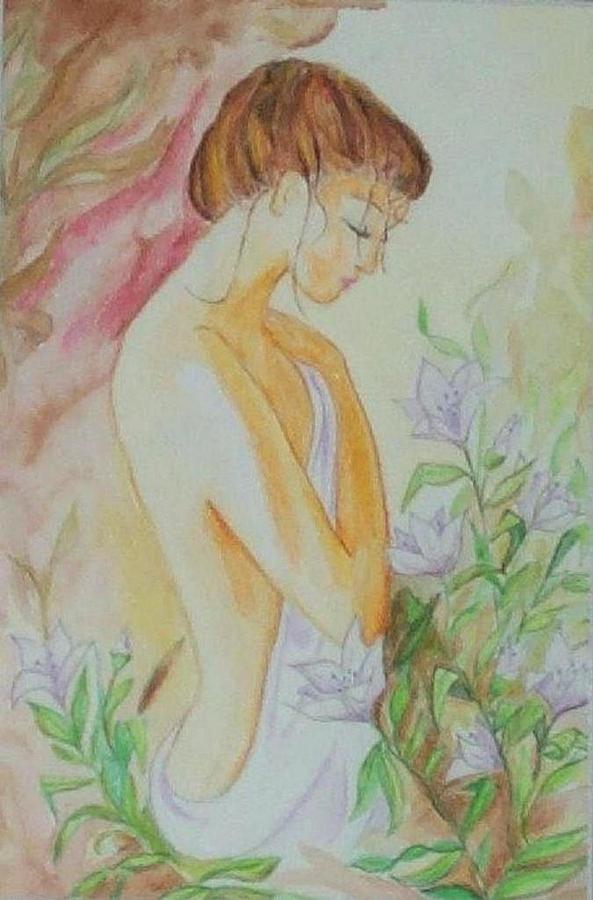 White Lillies Painting by Irenemaria