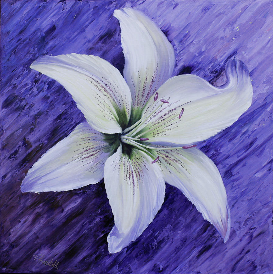 White Lily Painting by Rebecca Hauschild