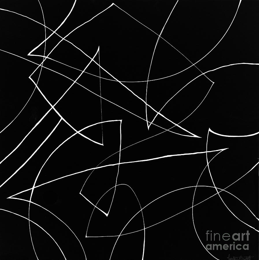 White line black background Painting by Priscilla Batzell Expressionist Art Studio Gallery