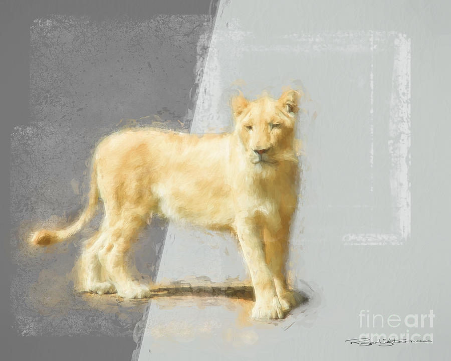 White Lioness Digital Art by Roger Lighterness