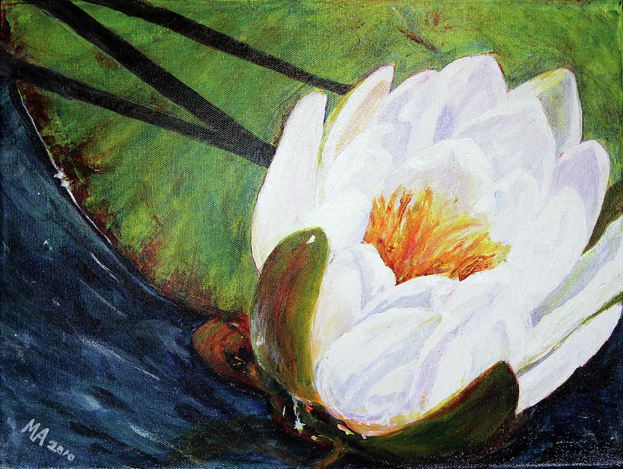 White Lotus Painting by Madeleine Arnett