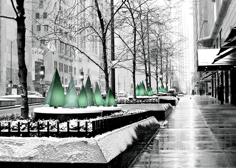 White Mag Mile Christmas Photograph by Laura Kinker